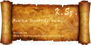 Kurta Szofrónia névjegykártya